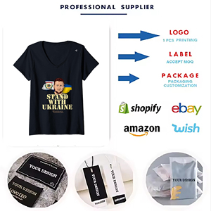 Bán Buôn Tùy Chỉnh Ukrainian Niềm Tự Mãnh T-Shirts Màu Mực T-Shirts Trực Tiếp Thư Người Đàn Ông Của V Cổ T-Shirt Nhà Cung Cấp - Product Image 6