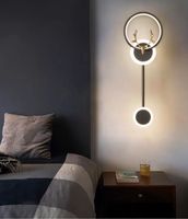 Applique murale LED nordique moderne corps en fer simple de luxe avec base E26 pour chambre et salon usage domestique