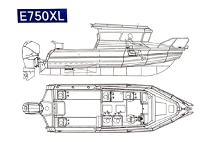 Nuevo Diseño de Bote de Pesca Deportiva de Aluminio de 7.5m, Yate Familiar Multiusos para Aventuras <span class=keywords><strong>Mar</strong></span>ítimas y Relajación de Fin de Semana - Product Image 5