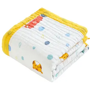 Wholesale Ins 2 Layers 100% Cotton/70% Bamboo Different Fabric Newborn Baby Girls Boys Custom Muslin Swaddle Blankets