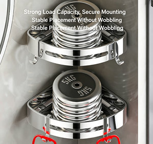 Single Tier Stainless Steel Bathroom Corner Shelf Wall Mounted <b>Shower</b> Corner <b>Rack</b> Bathroom <b>Storage</b> Organizer For Washroom - Product Image 2
