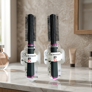 แปรงผมพลาสติก Erpsl สีดำผสมสีแดงพลัม บรรจุ 12 ชิ้นต่อถาด - Product Image 4
