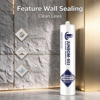 JUNBOM 951 Mastic silicone neutre pour fenêtres et portes, excellente adhérence, thixotropie optimale pour l'installation de vitrages