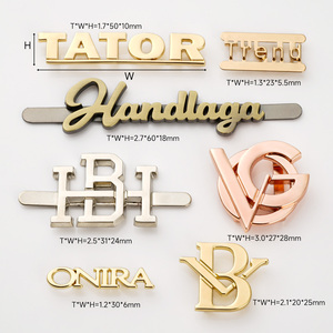 Custom Luxury Logo <strong>Metal</strong> Gold Bag Label Letters <strong>Metal</strong> Bag Label Nickel Letters <strong>Metal</strong> Logo <strong>Name</strong> <strong>Plate</strong> for Handbag - Product Image 6