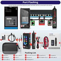Rsrteng LT-600T Probador de Cables con Pantalla Táctil de 4 Pulgadas, Compatible con TDR, DMM, OPM, Medidor de Nivel, Hi-POE, Medidor de Longitud, NCV, Rastreador de Cables, Herramientas de Prueba de Red