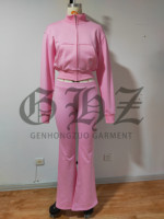 Ensemble de survêtement décontracté 2 pièces pour femme avec broderie appliquée de Noël, sweat-shirt à col montant et pantalon large, personnalisable avec logo