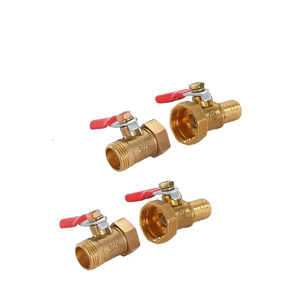 Robinet à bille en laiton sur mesure 1/4 1/8 3/8 1/2 mâle avec levier <span class=keywords><strong>rouge</strong></span>, raccord de tuyauterie pour eau/gaz - Product Image 3