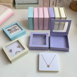 Boîte cadeau de taille personnalisée avec couvercle magnétique, présentoir de boucles d'oreilles et petits accessoires, boîte cadeau à couvercle transparent - Product Image 2