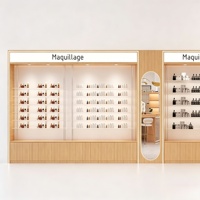 Aménagement intérieur de magasin de maquillage, présentoirs de meubles sur mesure, vitrine cosmétique personnalisée, présentoirs de beauté commerciaux, rénovation de boutique