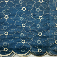 Tissu tissé de luxe respirant 100 % polyester, organza de soie teintée avec broderie, 45 g/m², personnalisé, pour vêtements islamiques féminins et hijabs