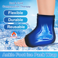 Chaussette de glace réglable cheville pied froid et chaud double usage chaussettes de glace solide Gel Velcro cheville protecteur