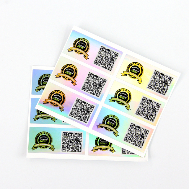 Custom UV Printing Vinyl Die Cut Stickers Waterproof and Tear Resistant Die Cut Holographic Stickers with QR Code