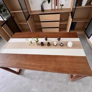 Mostrador de Madera de <span class=keywords><strong>Nogal</strong></span> Negro a Medida para Exhibición en Joyerías de Lujo y Recepción, <span class=keywords><strong>Encimera</strong></span> de Madera Sólida - Product Image 3