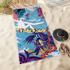Toalla de playa con diseño de mono abstracto, toalla de baño de microfibra de secado rápido personalizada, accesorios de baño, sauna, gimnasio, toallas de ducha para hotel - Product Image 2