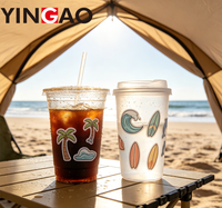 Pegatinas PET Personalizadas con Corte Kiss Cut, Temática de Verano y Océano, Calcomanías de Playa Resistentes al Agua y a los Rayos UV, con Diseño de Vida Marina para Laptop y Botella de Agua