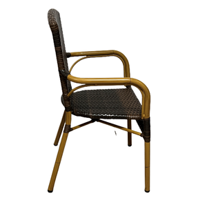 Chaise de jardin en osier et rotin, nouveau, en plastique, <span class=keywords><strong>look</strong></span> de bambou, chaise de café d'extérieur, pour café et café - Product Image 2