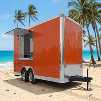 Remorque alimentaire de qualité commerciale avec cuisine entièrement équipée pour les vendeurs de nourriture de rue, construction en panneaux composites