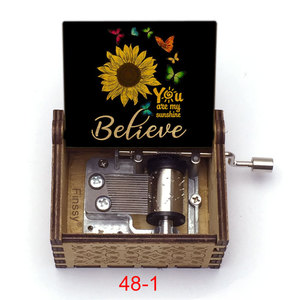 Regalos para el Día <span class=keywords><strong>de</strong></span> la Madre, Caja Musical con Melodía 'You Are My Sunshine', Mecanismo <span class=keywords><strong>de</strong></span> Caja Musical <span class=keywords><strong>de</strong></span> Madera con Manivela, Regalo para el Día <span class=keywords><strong>de</strong></span> San Valentín - Product Image 1