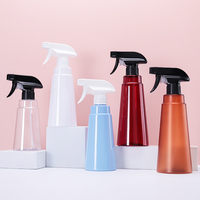 Bouteille pulvérisateur rose 300 ml, plusieurs couleurs, bouteilles coniques en plastique PET ambré 500 ml, pompe de luxe pour spray capillaire et nettoyage