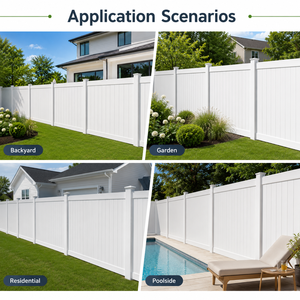 Recinzione in PVC Bianco <span class=keywords><strong>per</strong></span> Privacy, Pannelli in Vinile <span class=keywords><strong>per</strong></span> Esterni, Recinzione in PVC <span class=keywords><strong>per</strong></span> Giardino e Progetti Residenziali - Product Image 6