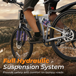 Vélo de montagne électrique pliable 26 pouces, moteur 750W, acier au carbone, 48V 7.8Ah, 32KM/H, transmission 7 vitesses, frein à disque mécanique, UE/Royaume-Uni, vente en gros - Product Image 4