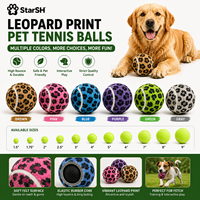 Vente en gros de balles de tennis pour animaux de compagnie à imprimé léopard de 1,5 à 9 pouces, jouets pour chiens, balles interactives rebondissantes, logo personnalisé, couleur, taille, emballage