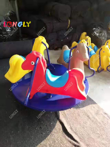 3 chỗ ngồi ngoài trời thiết bị sân chơi Ghế xoay vui vẻ đi vòng nhựa cưỡi ngựa - Product Image 4