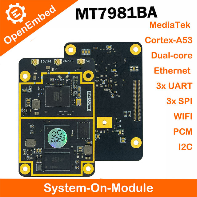MediaTek MT7981BA System on Module, Linux Ubuntu Debian Embedded Board WiFi Gigabit Ethernet Dual-core Development Board