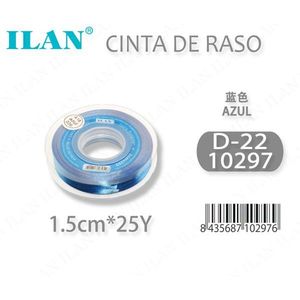 Nastro in Raso Ilan 1,5cm 25Y Blu D22 - Product Image 1