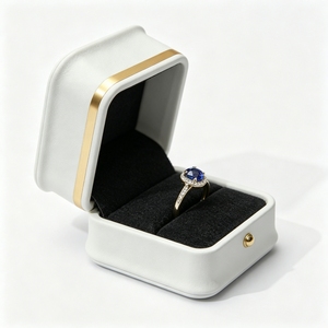 Bespoke PU Leather <b>Ring</b> <b>Box</b> Custom Logo Rigid PU Jewelry Gift Case Wholesale Manufacturer for High End Jewelry Brand Boutique - Product Image 4