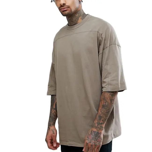 Hip Hop Clothing Men Heavy 100% Cotton Custom Colors Drop Shoulder Oversize T-shirt