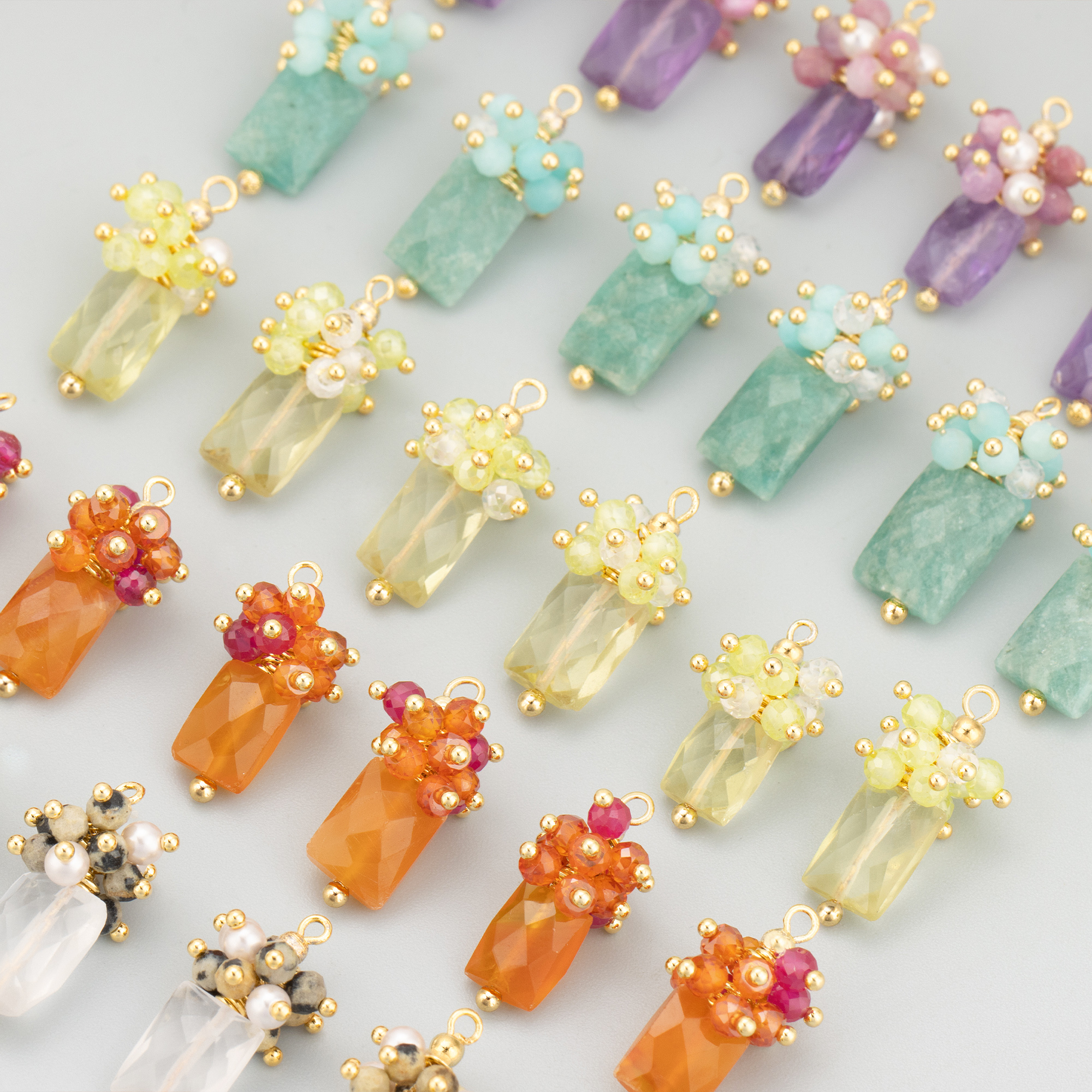 MH73 2pcs/lot Jewelry Accessories 18k Gold Plated Copper Natural Stones Handmade Charms Earrings Making Findings DIY Bag