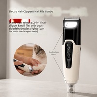 Smooth Shell 2-in-1 Tierpflegegerät Haarschneider Nagelschleifer LED-Licht Hohe Geschwindigkeit Geräuscharm Umweltfreundlich für Hunde und Katzen