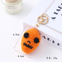 Porte-clés Halloween au crochet en gros, amigurumi tricoté, fantômes et crânes, breloques décoratives pour Halloween