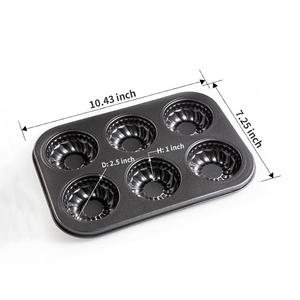 Mini <span class=keywords><strong>Molde</strong></span> Redondo Antiadherente <span class=keywords><strong>de</strong></span> Acero al Carbono con 6 Cavidades Acanaladas <span class=keywords><strong>para</strong></span> Muffins, Aptos <span class=keywords><strong>para</strong></span> Horno, <span class=keywords><strong>para</strong></span> Hornear Brownies y Pasteles <span class=keywords><strong>de</strong></span> Otoño - Product Image 3