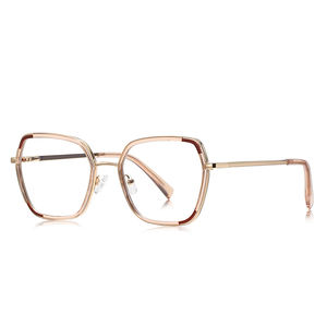 Monturas de ojos redondas cuadradas a la moda para mujer, gafas con lentes antiluz azul, gafas elegantes para ordenador, gafas ópticas de Metal TR 90 - Product Image 3