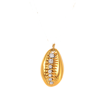 Acier inoxydable métal océan série diamant coquille pendentif pour bijoux à bricoler soi-même coquille forme balancent charme
