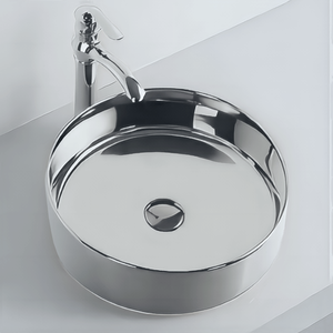 Lavabo Redondo Moderno de Lujo en Oro, Plata <span class=keywords><strong>y</strong></span> Oro Rosa, Diseño Elegante para Hotel, Villa, Apartamento, Cocina <span class=keywords><strong>y</strong></span> <span class=keywords><strong>Baño</strong></span> - Product Image 4