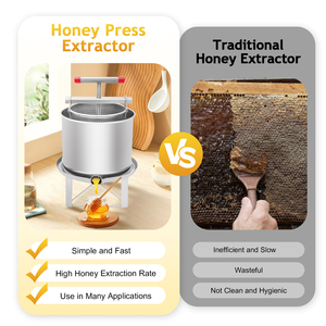 Presse extracteur de miel manuelle en acier inoxydable 13L nouvelle condition outil d'apiculture pour presser le jus de raisin et filtre à miel - Product Image 3