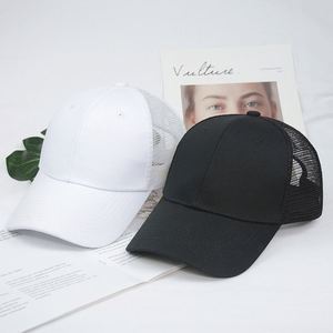 Gorra de béisbol de malla de algodón puro de Color sólido con logotipo bordado, gorra parasol de diseño con visera transpirable para primavera y verano - Product Image 4