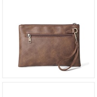 Nouveau rétro Simple hommes jeunesse pochette Style coréen enveloppe iPad sac à la mode portefeuille en cuir pour les petites entreprises