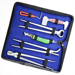 Kit de 6 Herramientas Profesionales para el Cuidado de Pezuñas de Caballos, Cuchillo para Pezuñas, Extractor de Clavos, Limpiador de Pezuñas, Pulidor, Herramienta para Remover Clavos, con Bolsa de Transporte - Product Image 1