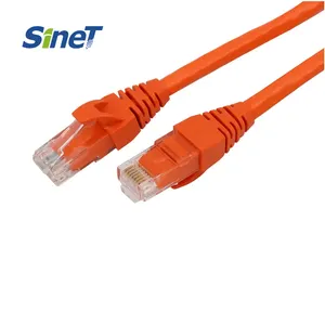 SN-PC6-26O warna oranye opsional Cat 6 UTP kabel Patch 4 pasang 26AWG CCA/BC/tembaga kabel RJ45 1m/2m/3m/5m/10m Cat.6 kabel Patch