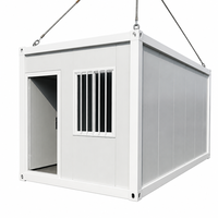 Maison conteneur modulaire démontable de 20 pieds, plancher plat, aménagement personnalisable moderne, panneaux sandwich en acier, cabine préfabriquée, bureau, appartement