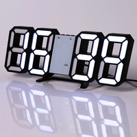 Reloj despertador de pared Digital Jumbo, con pantalla de brillo, LED, luz nocturna, Snooze, para el hogar, cocina, oficina, estilo moderno, Relojes de pared 3d