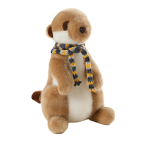 Nouveauté : Mignonne Peluche Marmotte Super Douce et Réaliste avec Écharpe Colorée