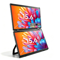 Nouveau lancement M4 15,6 pouces IPS 1080P Moniteur portable double ultra-fin pour ordinateur portable, extension triple écran, aucun pilote requis, Plug-and-Play