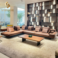 Luxus-Sofa garnitur 3 4 7 11-Sitzer Echt leder L-förmige Villa flache Sofas für Zuhause Luxus-Sofa garnitur Möbel Wohnzimmer