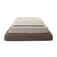 Coussin douillet pour animaux de compagnie (chiens, chats et petits animaux) en tissu bouclé d'été, avec noyau en coton haute densité et côtés de soutien renforcés