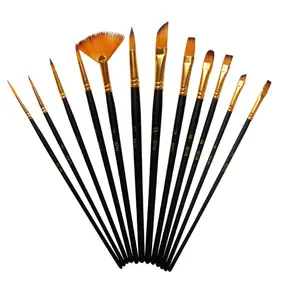 12 PCS Includes Paint Brush Set For Artist And Kids, Hotsale Art Painting Brushes Supplies